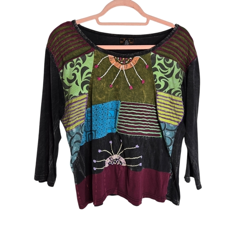 Rising International Artistic Patchwork Long Slee… - image 2